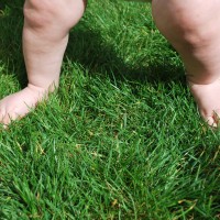 otrok, noge, dojenček, trava