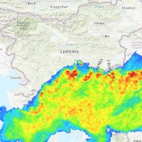 radarska slika padavin, 19.8.2024 1