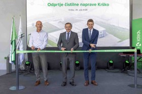 Krka v Krškem z novo čistilno napravo