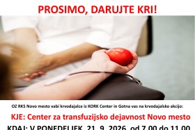 RK Center in Gotna vas vabita na krvodajalsko akcijo