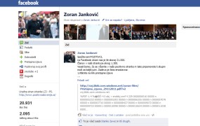 Šokirani Jankovićev podpornik: Na Jankovićevem Facebooku mi brišejo komentarje