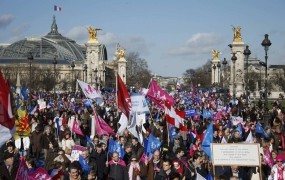 V Parizu protest proti družinski politiki Hollanda in socialistov