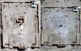 Tempelj v Palmiri: satelitski posnetki potrjujejo uničenje