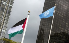 Pred palačo ZN zaplapolala palestinska zastava