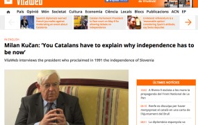 Saj ni res, pa je! Milan Kučan deli nasvete neodvisnosti željnim Kataloncem