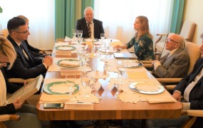 Marjan Šarec in Boris Pahor na kosilu