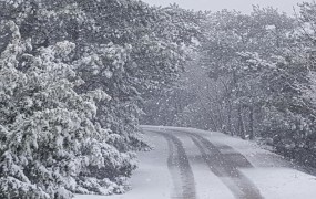V nedeljo na Braču 20 stopinj Celzija, danes sneg (FOTO in VIDEO)