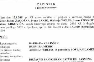 SDS objavila zapisnik sojenja v zadevi Patria