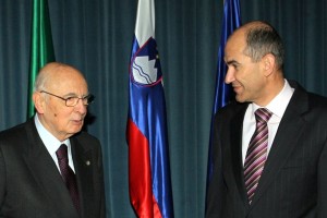 Janša in Napolitano pozitivno ocenila razvoj odnosov med državama