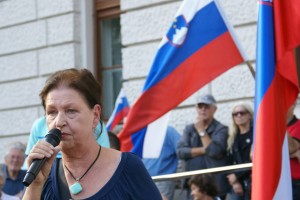 Alenka Puhar: Simbol V pomeni, da smo antifašisti in antikomunisti ter da bomo zmagali (FOTO)