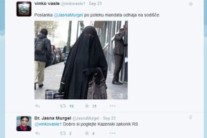 Burka poslanke Jasne Murgel - Vinku Vasletu je zagrozila s sodiščem