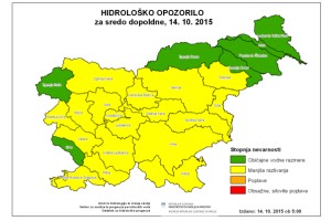 Do petka obilnejše padavine in močnejše naraščanje rek