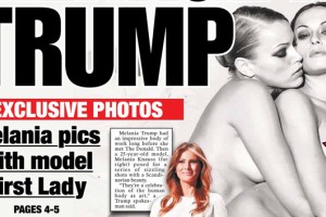 Prva dama intimno: razgaljena Melanija Trump v objemu z golo plavolasko