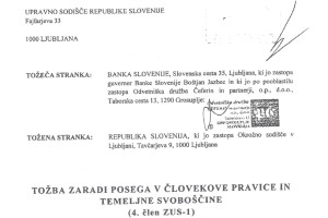 Ekskluzivno: faksimile tožbe Banke Slovenije proti državi