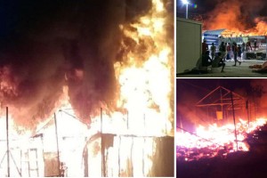 (VIDEO) Migranti zažgali begunski center in se razbežali po otoku Lezbosu 