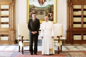 Predsednik Borut Pahor pri papežu Frančišku