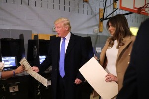 Melania in Donald Trump sta glasovala na Manhattnu