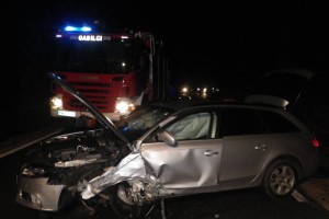 FOTO: 3 osebe poškodovane v nesreči pri Koroški vasi