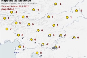 Vreme: od vzhoda k nam postopno nekoliko toplejši zrak