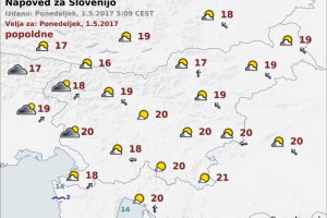 Vreme: Ponoči bo prehodno rahlo deževalo