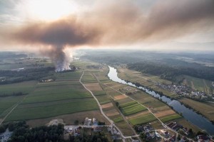 V Zalogu ugotavljanje vzrokov in posledic požara 