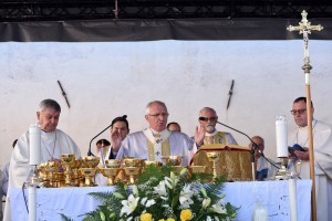 FOTO: Zore v Stični maševal pred 4000 verniki iz Slovenije in Hrvaške