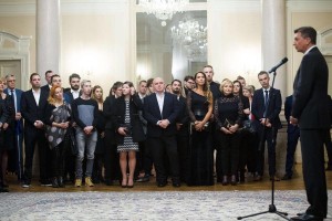 FOTO: Rok Eršte in Iztok Vorkapić na predsedniškem sprejemu