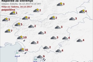 Vreme: Pozno popoldne se bo od severa pričelo jasniti