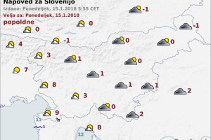 Vreme: Razen ob morju bo rahlo snežilo