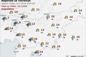 Vreme: V soboto dopoldne se bo meja sneženja spustila do nižin