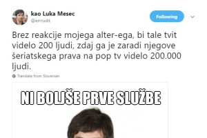 Levičarski dvoličnež: Luka Mesec satire na Twiterju na svoj račun ne prenese, provociranje s kandidaturo levega »Janeza Janše« pa mu je legitimno