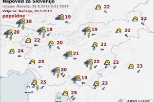 Vreme: Čez dan bodo spet plohe in nevihte