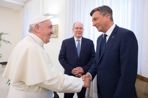 Pahor in Pedro Opeka pri papežu Frančišku