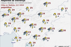 Vreme: Nastajale bodo plohe in nevihte