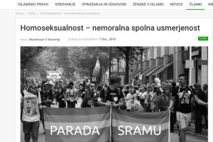 »Allah bo kaznoval homoseksualce,« piše portal Islam.si. Kje so zdaj borci proti sovražnemu govoru?