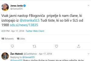 Tviti ne lažejo! Poglejte, kako so v SDS Francu Bogoviču očitali udbovskega mentorja Silva Gorenca, zdaj pa nastopa na njihovi skupni listi