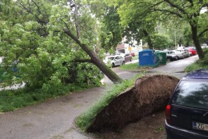 Orkanski veter na Hrvaškem, v Zagrebu dva poškodovana