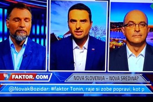 Škandal že v prvi oddaji nove sezone Faktorja: stalni sodelavec v živo po tviterju primitivno žalil gosta v studiu Mateja Tonina