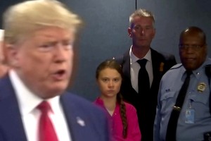 Greta Thunberg je leto dni čakala, da je lahko Trumpu sporočila: Sprosti se, Donald, sprosti se