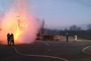 Lesenega Trumpa v Moravčah so zažgali! (FOTO)