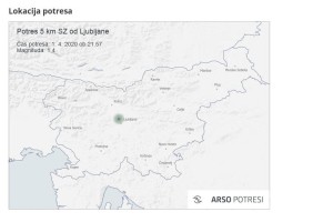 Šibek potresni sunek v bližini Ljubljane