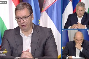 Janša z Orbanom in Vučićem: največja grožnja EU je kulturni marksizem