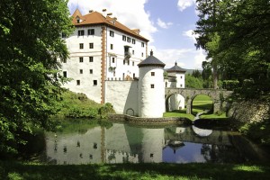 Pri gradu Snežnik ob cesti ležal mrtev kolesar