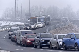 Norišnica v Stanežičah: dolga kolona vozil čaka na testiranje, na cestah zastoji (FOTO)