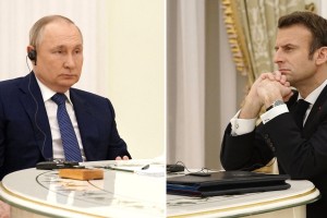 Putin v pogovoru z Macronom napovedal nadaljevanje vojne, cilj je zavzetje celotne Ukrajine