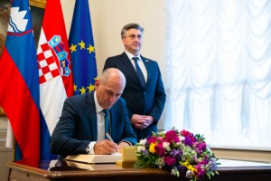 Janša in Plenković o sodelovanju na področju oskrbe s plinom in elektriko