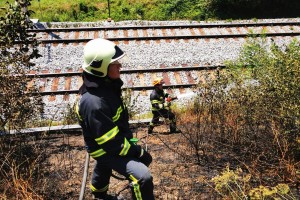 Pri Sevnici gorelo ob železniški progi