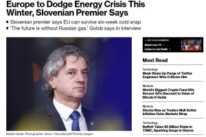 Bloomberg o Golobu: Premier, ki je v EU najbolj podkovan za razpravo o energetski situaciji