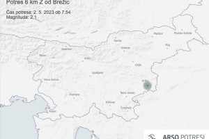 Potres v bližini Podčetrtka in Brežic