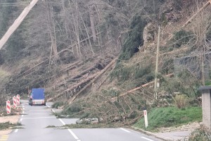 Silovit veter se je znesel nad Robanovim kotom, podrta številna drevesa